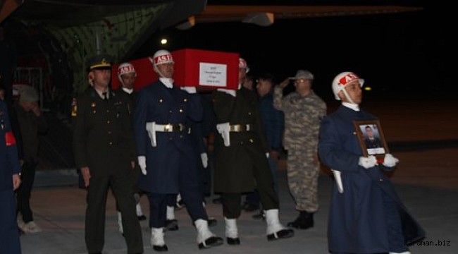 Konya'nın şehidi baba ocağına geldi