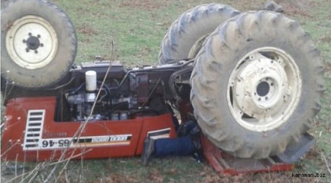 Yunak'ta devrilen traktörün altında kalan 80 yaşındaki sürücü öldü