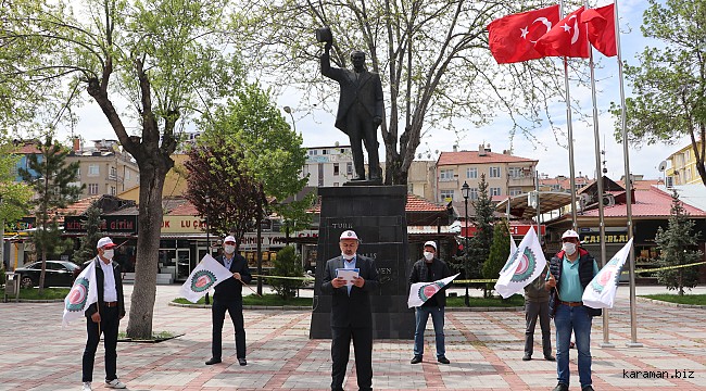 Karaman'da koronavirüs önlemli 1 Mayıs kutlaması