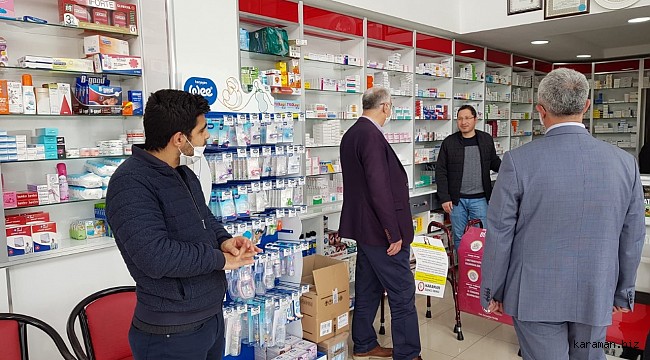 Karaman'da başkanlar eczaneleri ziyaret etti