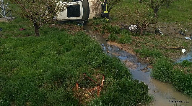 Lale köyü yakınında otomobil takla attı: 1 yaralı