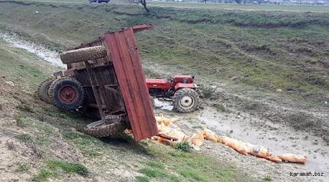 Mut'ta üzücü kaza. Devrilen traktörün sürücüsü hayatını kaybetti