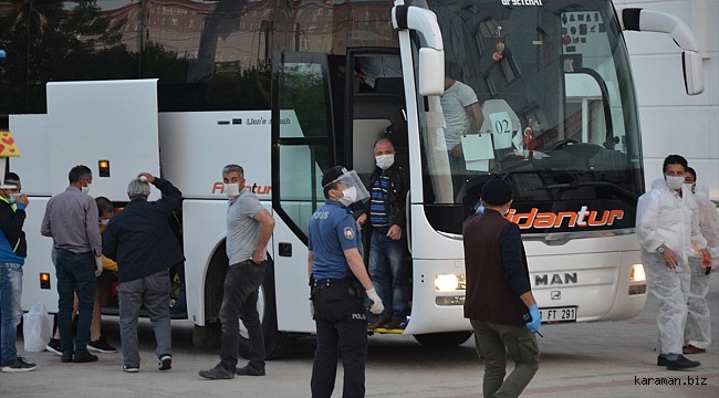 Tam 15 otobüsle geldiler, Karaman'da Hatuniye Yurduna yerleştirildiler