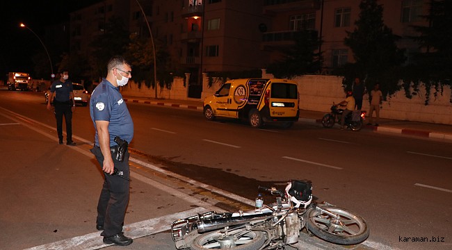 Karaman'da motosiklet ile kamyonet çarpıştı: 2 yaralı