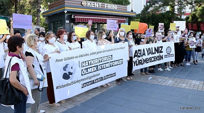 Kayseri'de Pınar Gültekin cinayeti protesto edildi