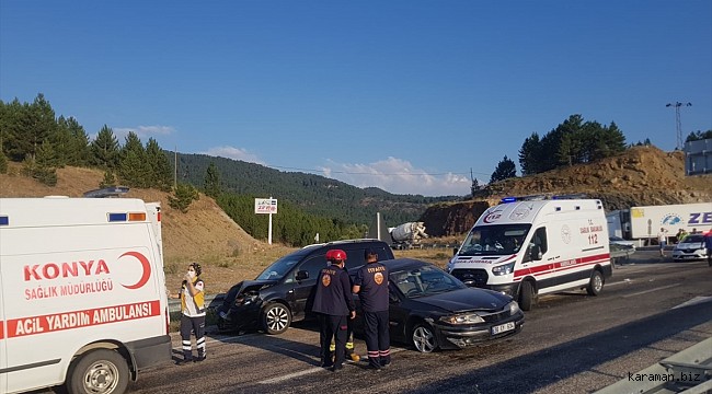 Konya'da iki otomobil çarpıştı: 5 yaralı