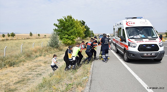 Konya'da otomobil devrildi: 4 yaralı