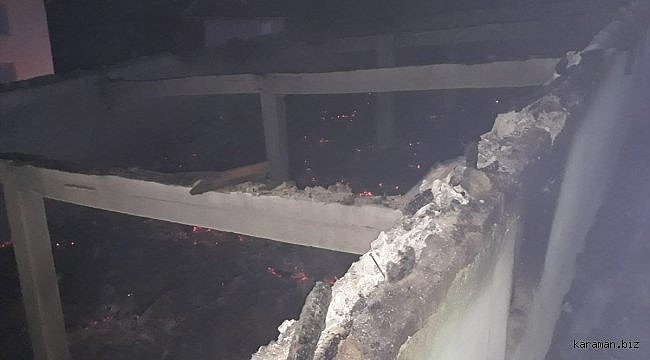 Konya'daki yangında ahırdaki 12 ton saman yandı, bir eşek telef oldu