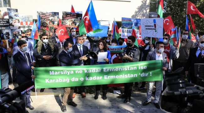 Başkentte, Fransa'nın Karabağ ile ilgili tutumu protesto edildi