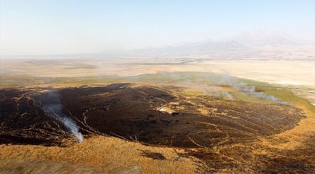 Kayseri'de Sultan Sazlığı Milli Parkı'nda yangın çıktı