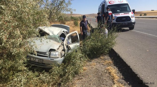 Kırıkkale'de şarampole devrilen otomobilin sürücüsü yaralandı