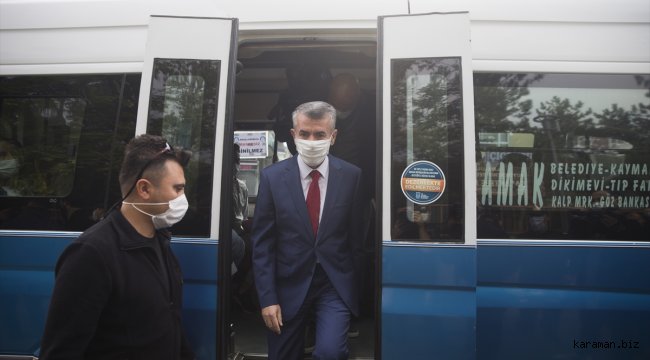 Mamak'ta toplu ulaşım araçlarında Kovid-19 tedbirleri denetlendi