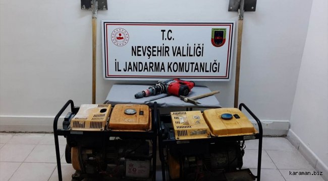 Avanos'ta izinsiz kazı yapan şüpheli suçüstü yakalandı