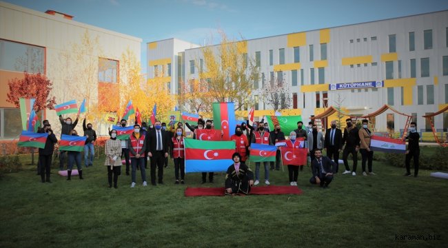 Çankırı'daki Azerbaycanlı üniversite öğrencilerinden Dağlık Karabağ kutlaması