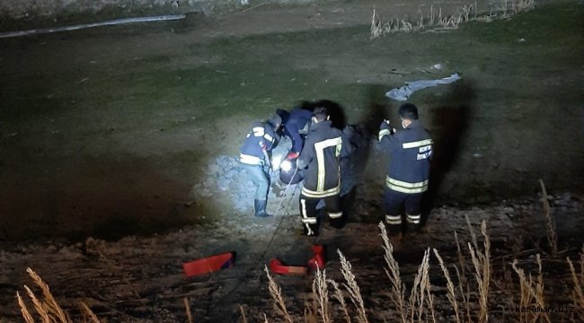 Konya'da kanala düşen eşeği itfaiye ekipleri kurtardı