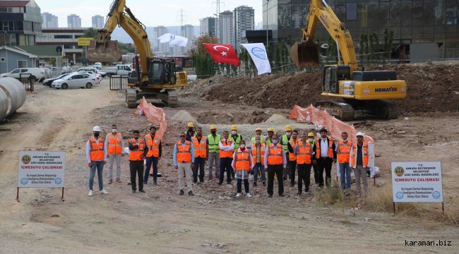 Polatlı içme suyu ana isale hattı çalışması başladı