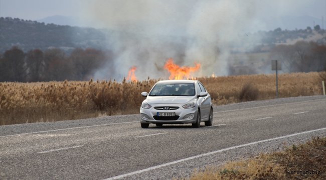 Beyşehir Gölü kenarındaki sazlık alanda yangın çıktı