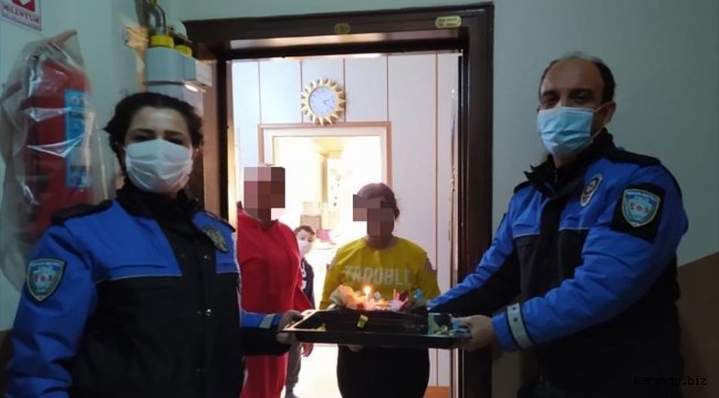 Kayseri'de polisten down sendromlu genç kıza doğum günü sürprizi