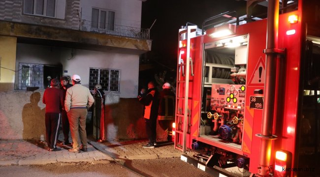 Kayseri'de yanan ev kullanılamaz hale geldi