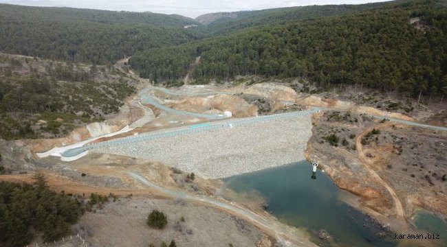 Mihalıççık Güreş Göleti su tutmaya başladı