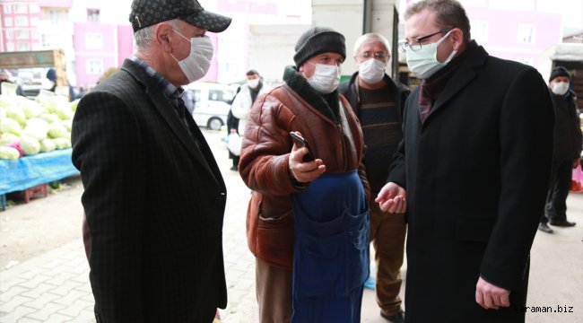 Yozgat Valisi Polat, halk pazarında HES kodu denetimi yaptı