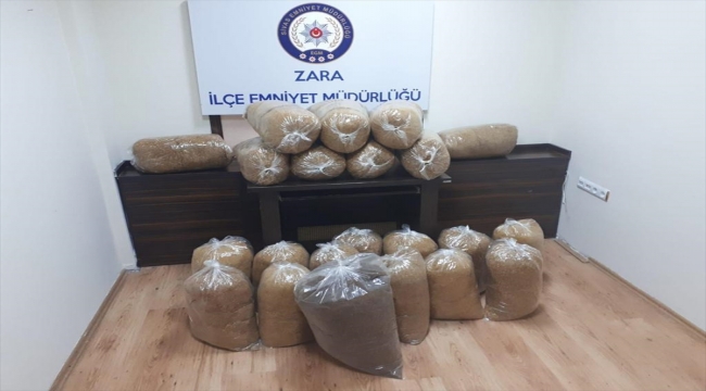 Sivas'ta 135 kilogram kaçak tütün ele geçirildi