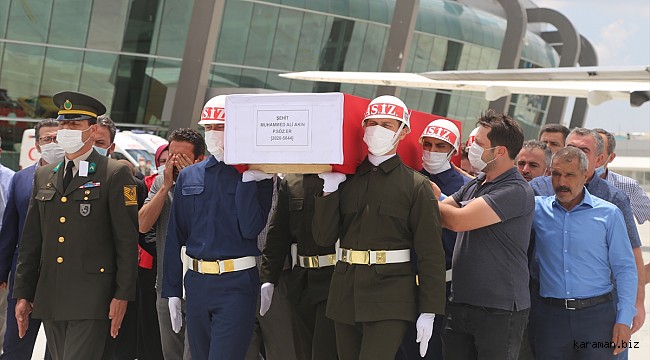 Şehidimizin cenazesi Konya'ya getirildi