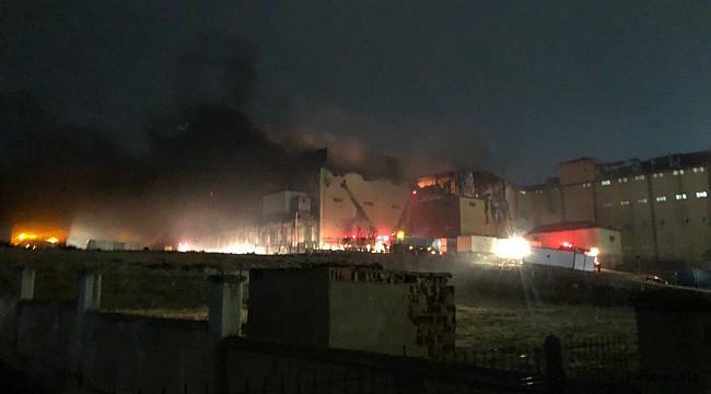 Karaman OSB'de korkutan yangın. bisküvi fabrikası cayır cayır yanıyor