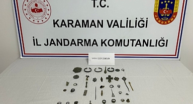 Karaman'da tarihi eser satmaya çalışan şüpheli yakalandı