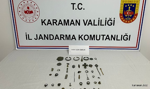 Karaman'da tarihi eser satmaya çalışan şüpheli yakalandı
