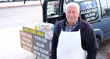 KONYA 7 yıldır soğuk havalarda çorba, sıcakta ücretsiz limonata dağıtıyor