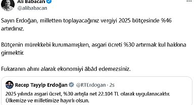 Ali Babacan: Asgari ücreti yüzde 30 artırmak kul hakkına girmektir