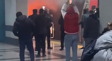 Ankara'da Batıkent metro istasyonunda yangın; o anlar kamerada