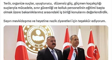 Bakan Yerlikaya, Iraklı mevkidaşı Şemmeri ile görüştü