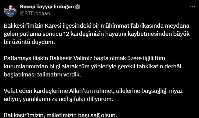 Balıkesir'de patlayıcı üretilen fabrikada patlama; 12 ölü, 5 yaralı