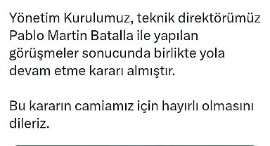 Bursaspor, Pablo Martin Batalla ile tekrardan yola devam kararı aldı