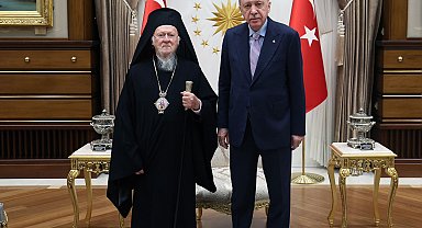 Cumhurbaşkanı Erdoğan, Fener Rum Patriği Bartholomeos'u kabul etti