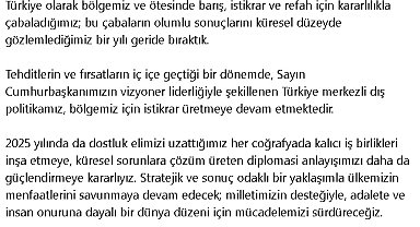 Dışişleri Bakanı Hakan Fidan'dan 'yeni yıl' mesajı