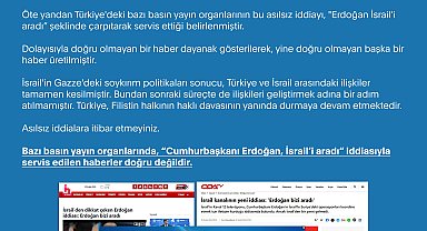 DMM'den Cumhurbaşkanı Erdoğan'ın İsrail'i aradığı iddialarına yalanlama