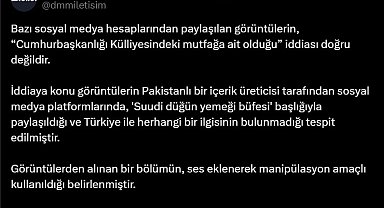 DMM'den, sosyal medyadaki mutfak paylaşımına yalanlama