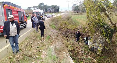 Edirne'de otomobil köprüden düştü; 2 yaralı