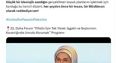 Emine Erdoğan: Bir Müslüman olarak bu bencil düzeni reddediyorum