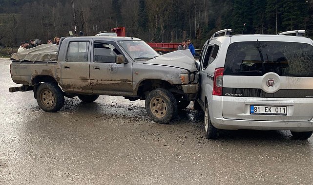 Hafif ticari araçla kamyonet çarpıştı: 4 yaralı