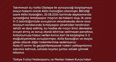 Hatayspor, hakem hatalarına dikkat çekti