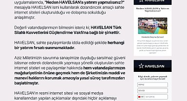 HAVELSAN'dan 'Sahte Yatırım Fırsatları' dolandırıcılığına karşı vatandaşlara uyarı