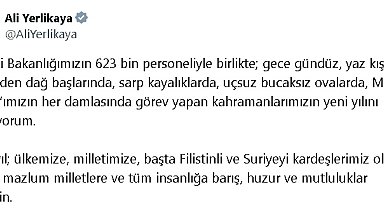 İçişleri Bakanı Yerlikaya'dan 'yeni yıl' mesajı