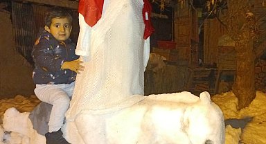Kardan at sırtında gelin ve damat yaptı