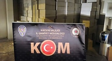 Kayseri'de 7,6 milyon makaron ve 900 kilo tütün ele geçirildi