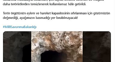 MSB: Irak'ın kuzeyinde bir mağara daha teröristlerden temizlendi