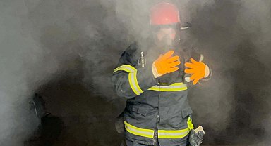 Nevşehir'de depremzedenin perde dükkanında yangın